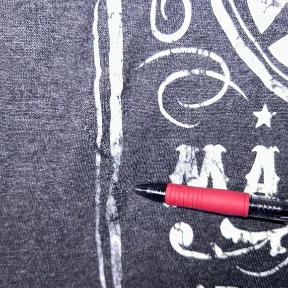 Johnny Cash T-Shirt Womens Small Distressed Black Wash Man in Black Short Sleeve - Picture 4 of 10